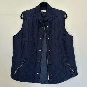 Crown & Ivy Navy Quilted Vest